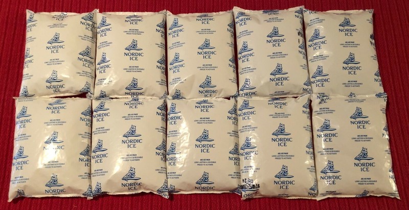 Lot of 10 Nordic Ice Gel Packs Freezer 7.5″ x 5.5″ x 1.25″ 24 oz (Total 240 oz)
