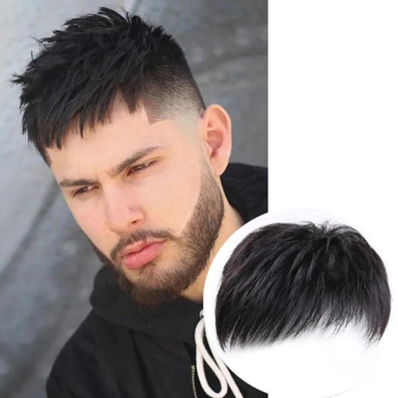 Mens Wig Short Hair, Mens Hair Replacement Wigs Mens's Toupee Full Wig gallery