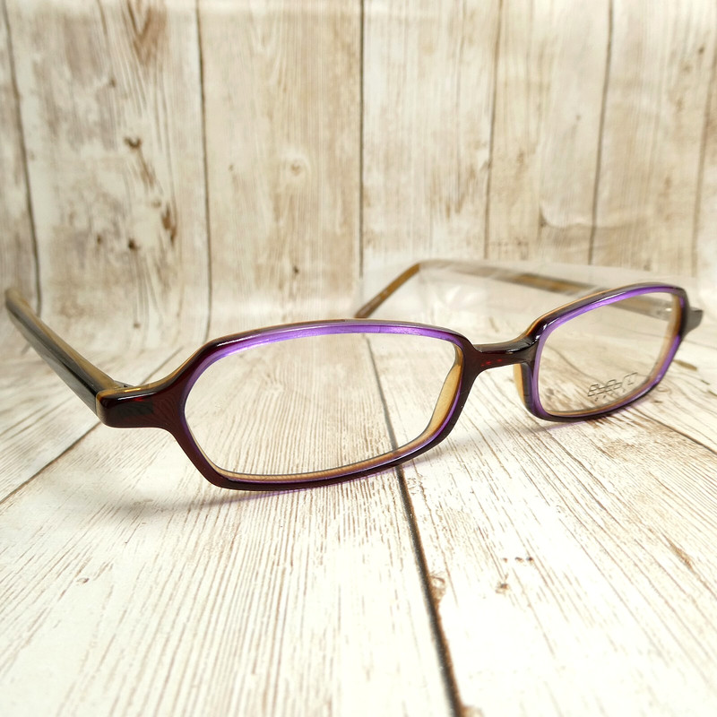 EyeBro Optix Purple Beige Oval Eyeglasses FRAMES – EO-5029 45-16-140 NWOT NEW