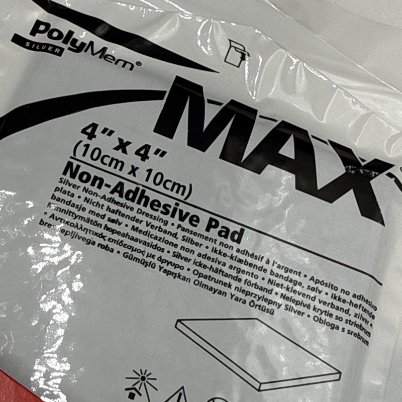 (8) NEW PolyMem MAX Silver 4" x 4in Non-Adhesive Pad Foam Dressing Exp 2029 gallery