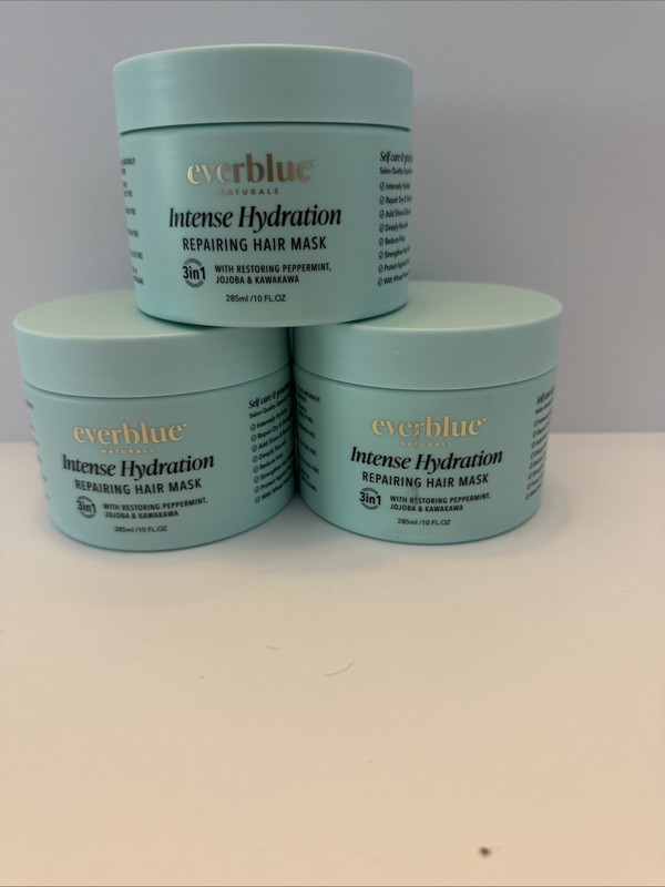 Everblue Naturals Intense Hydration Repairing Hair Mask 10 Fl. Oz Each, Set Of 3