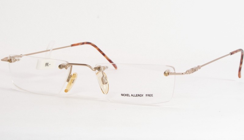 Opdo eyewear 8088-2 Pale Gold UNIQUE RARE RIMLESS EYEGLASSES GLASSES 51-20-140mm