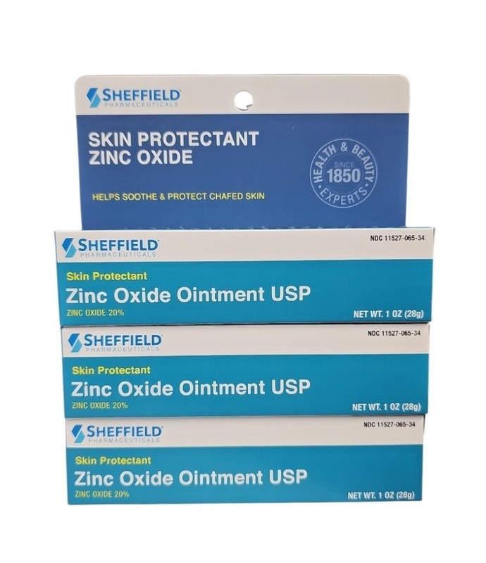 3 Pack Sheffield Zinc Oxide Ointment 20% Skin Protectant Diaper Rash
