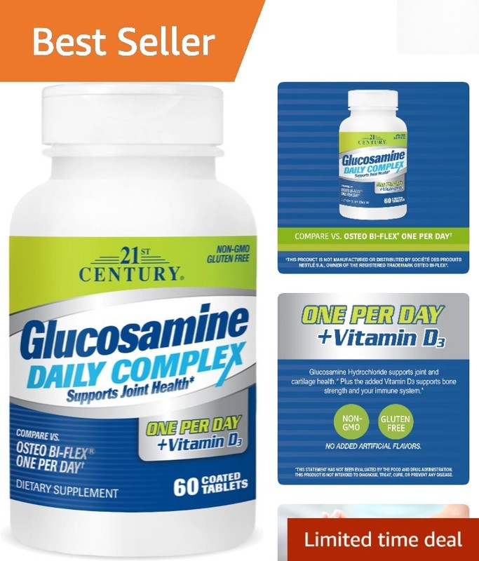 Glucosamine and Vitamin D3 Tablets – 60 Count Bottles for Optimal Joint Health