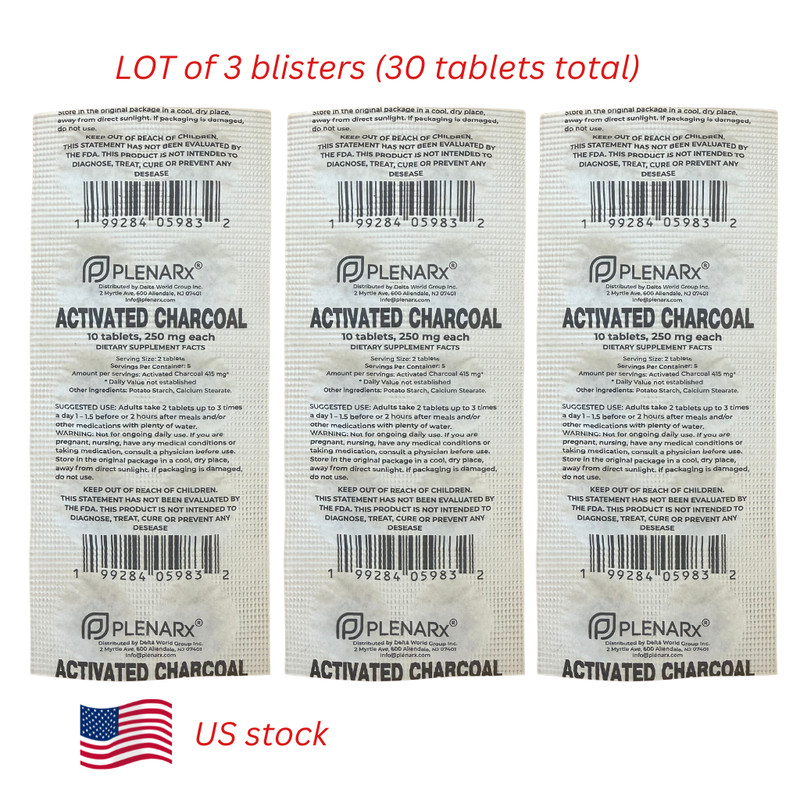 Activated Charcoal Carbon Tablets, Blisters Ugol for Detox Bloating Gas Relief