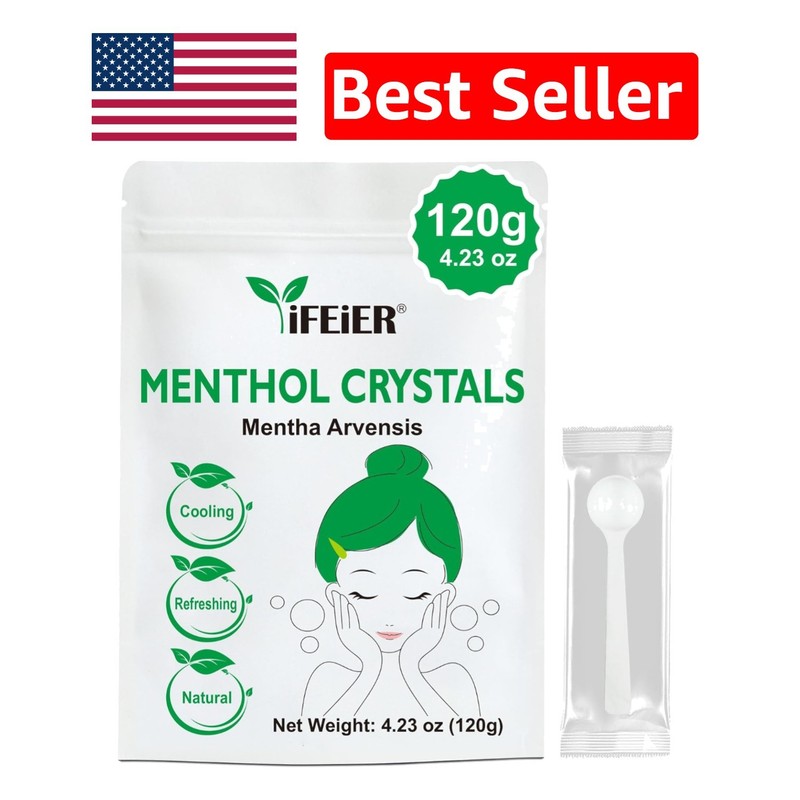 Versatile 120g Menthol Crystals – For Soap Making, Foot Soaks, & Aromatherapy
