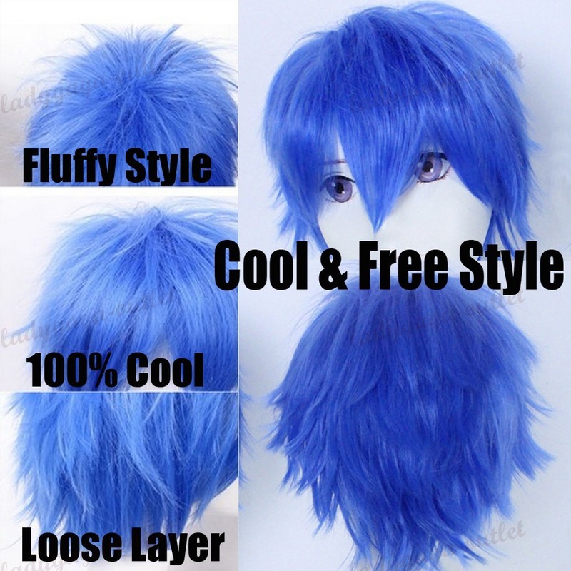 Men Male Boys Short Full Wig Anime Cosplay Costume Party Synthetic Hair Wig zy48 gallery