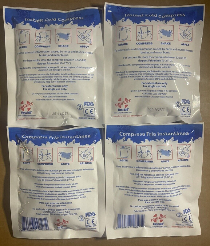 Instant Cold Packs, 5″ x 6″ (4″ x 5″ Cold Area) Disposable Cold Compresses 4PK