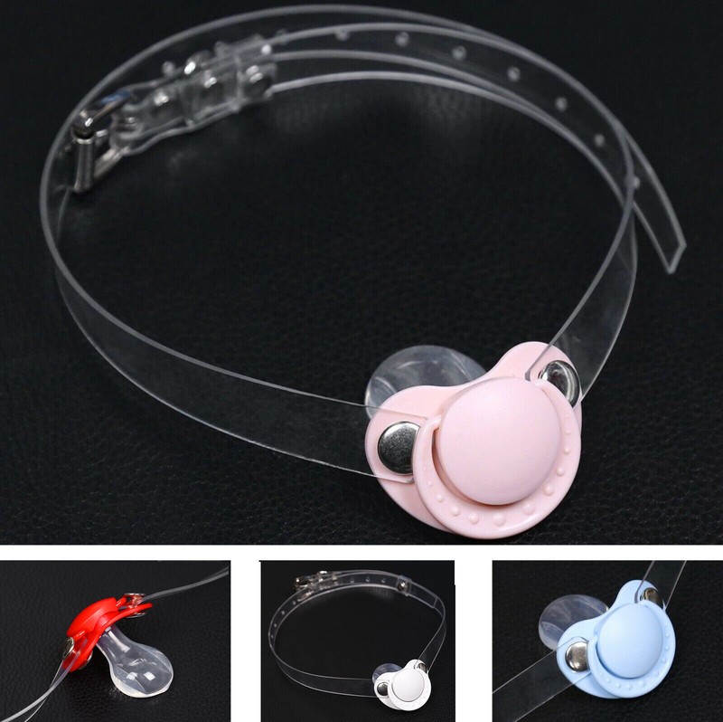 BDSM Baby Pacifier Gag Dummy Mouth Oral Bondage Restraint Kink Soother Costume