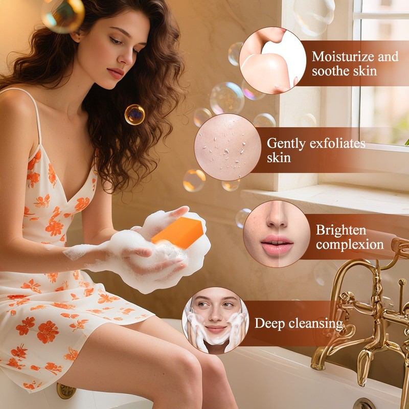 3 Pack Persimmon Soap Bar for Body Odor Control Purifying Deodorizing Body Wash gallery