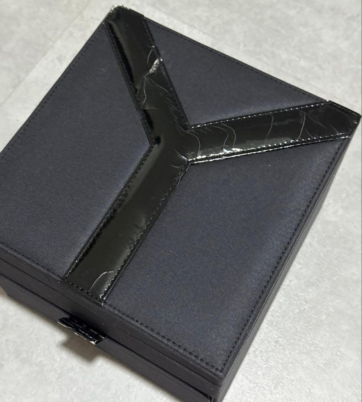 Yves Saint Laurent YSL Vanity Case Box Black Satin Mirror Japan Unused Auth gallery