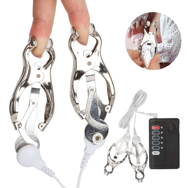 Shock Nipple Clamps Electric Breast Clip Clit Clamp Adult Women SM BDSM Sex Toy