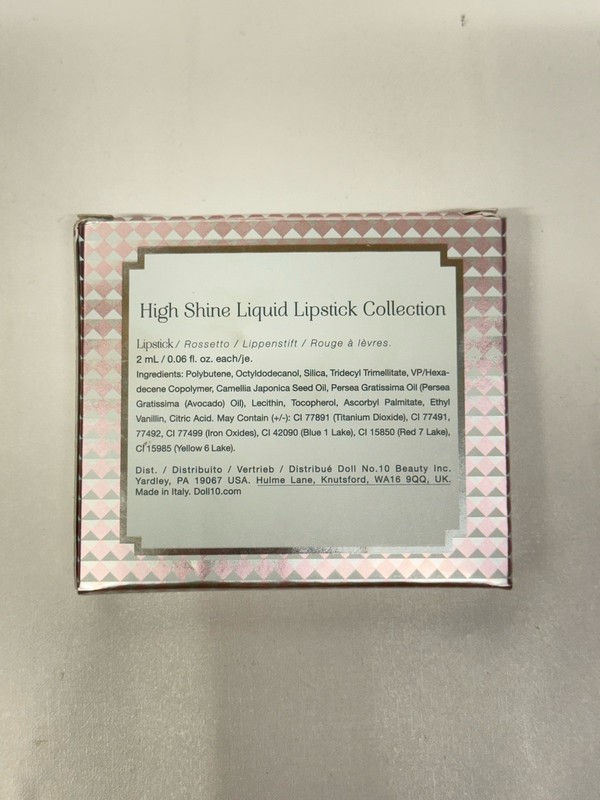 Doll 10 High Shine Liquid Lipstick Collection 5 Colors .6 Fl. Oz. Ea. Italy gallery