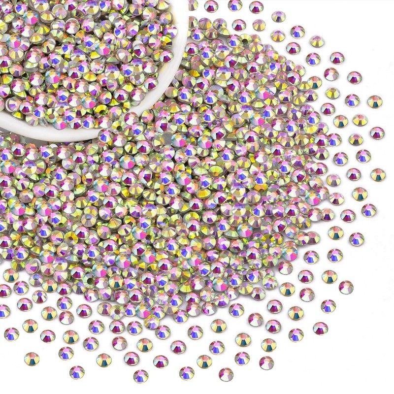 2000PCS SS20/5mm Crystal Rhinestones Crystal AB, Bedazzling Flatback Glass