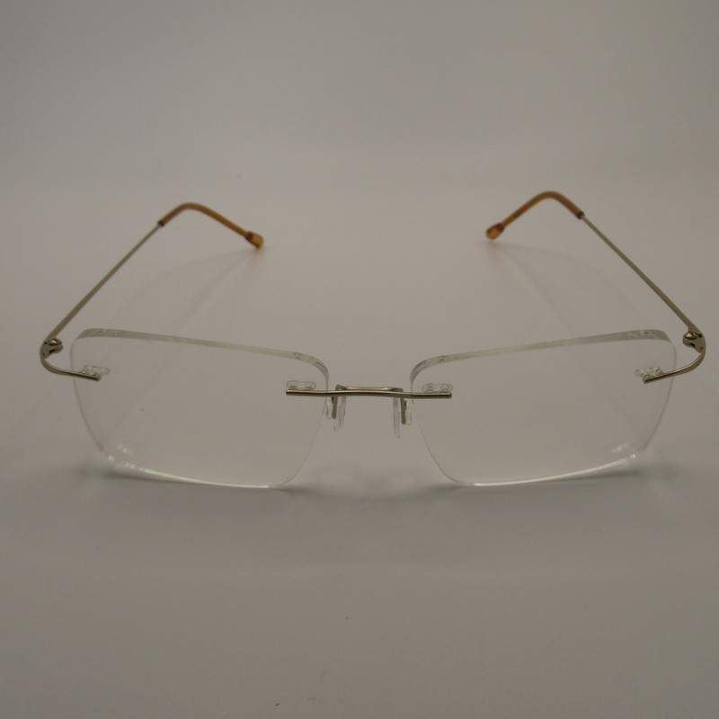 Success SS-242 Gold Rimless Eyeglass Frames 54-18-140 Rectangular Unisex