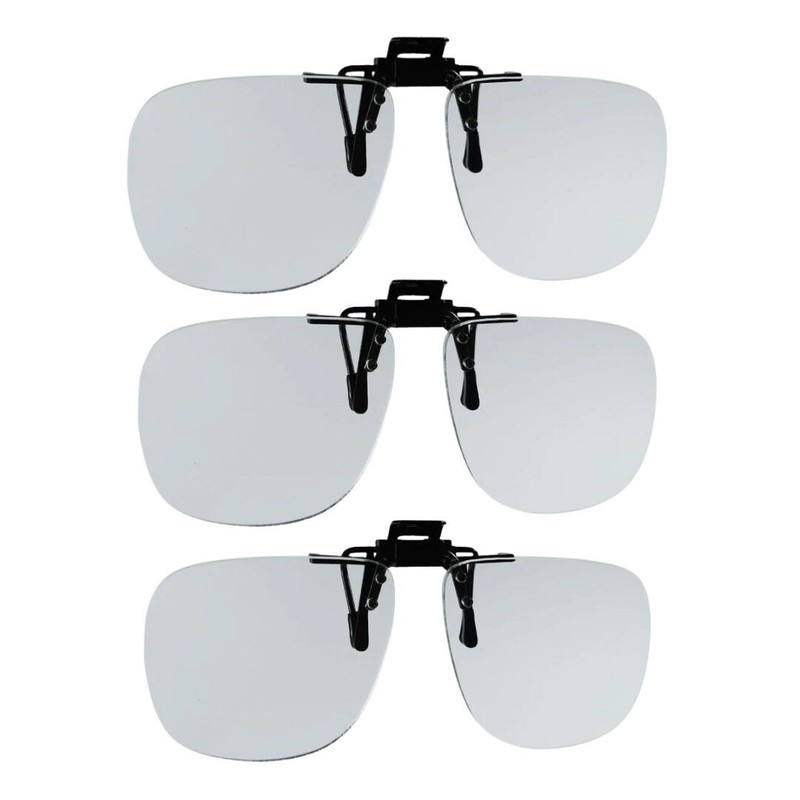 3 Pairs proSPORT Clip-On Reading Glasses Flip-Up Magnifying Lenses, Lightweight