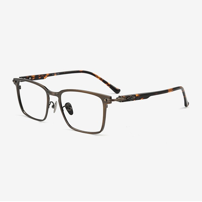 Extra Wide 160 mm Men Square Titanium Eyeglass Frame Classical Retro Spectacles