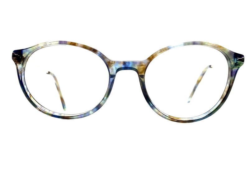 Flower Gray Tortoise Clear Gold Marble Cat Eye Glasses FLR 6047 460 50 18 140