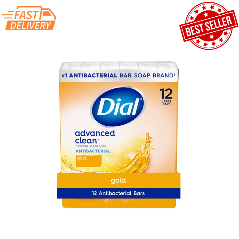 Dial Gold Antibacterial Advanced Clean Deep Cleanse Deodorant Bar Soap 4oz 12ct