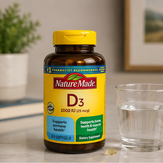3 Pack Nature Made Vitamin D3 25 mcg. 1000 IU 650 Softgels gallery
