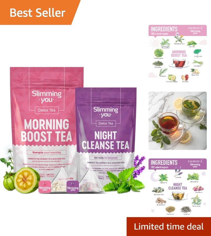 Natural Herbal Detox Tea for 14 Days: Energizing Morning & Gentle Night Cleanse