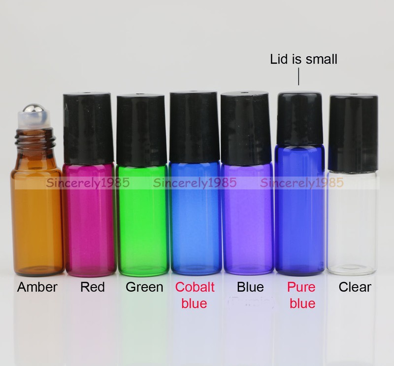 2X~100X Glass Roll On Bottles Metal Roller Ball for Essential Oils 1ml 2ml 5ml gallery