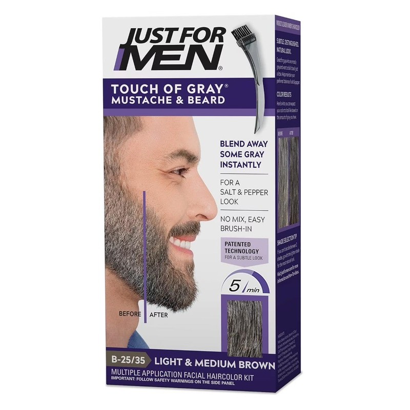 Touch of Gray Mustache and Beard Hair Color with Comb Applicator