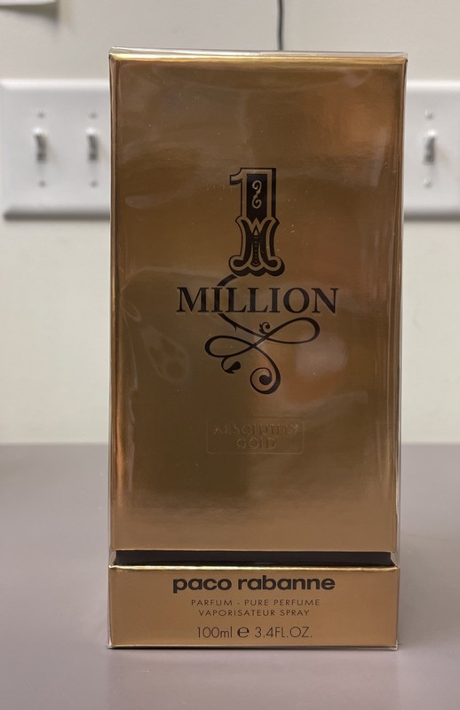 Paco Rabanne 1 Million Absolutely Gold Pure Parfum 3.4 FL OZ/100 ML Men NIB RARE