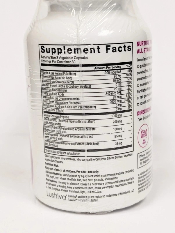 2 Bottles Force Factor Hair Growth Accelerator Capsules, 180 Count Free Shipping gallery