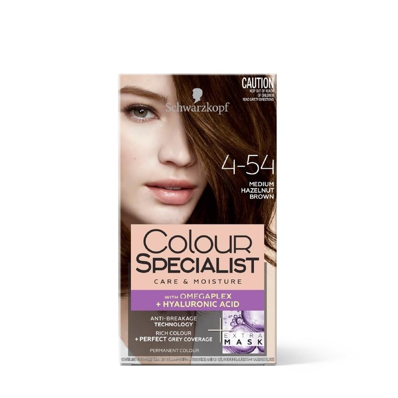 Schwarzkopf Colour At Home Permanent Hair Colour 4.54 Medium HazelnutBrown 165ml
