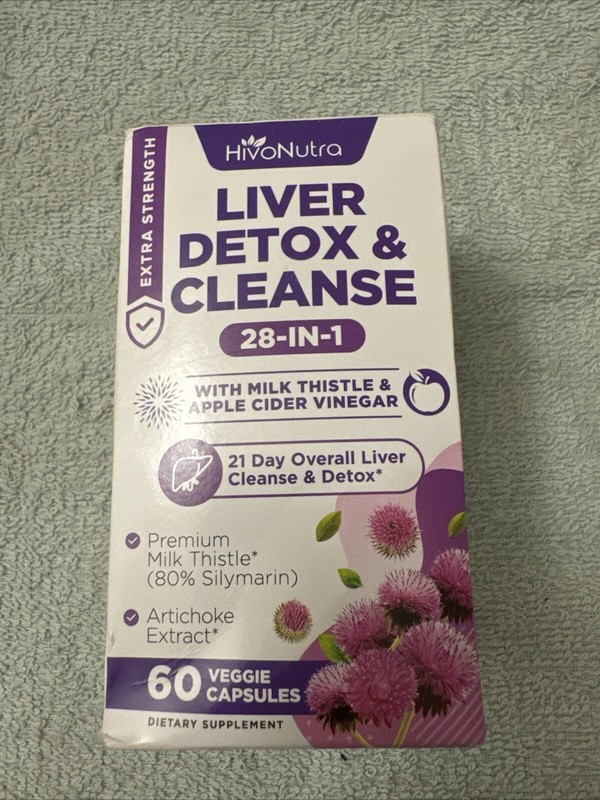 HivoNutra 28-in-1 Liver Detox & Cleanse 60 Veggie Caps exp 09/26