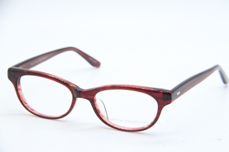 NEW BARTON PERREIRA SHERILYN BOU TRANSPARENT RED AUTHENTIC EYEGLASSES 49-17