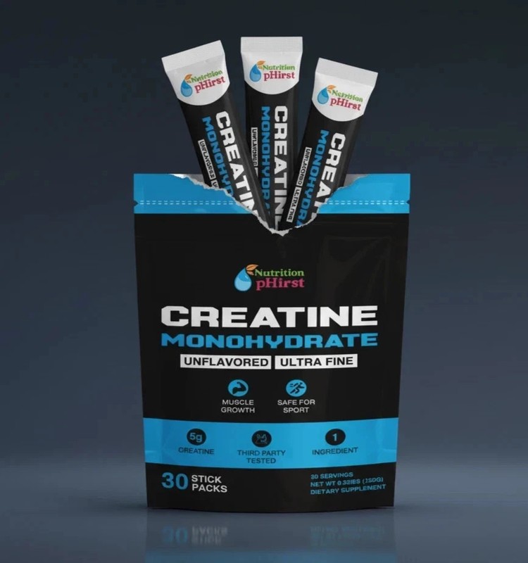 Creatine Monohydrate Sticks Muscle Gain 5000mg Per Serv (5g) 30 Sticks Powder