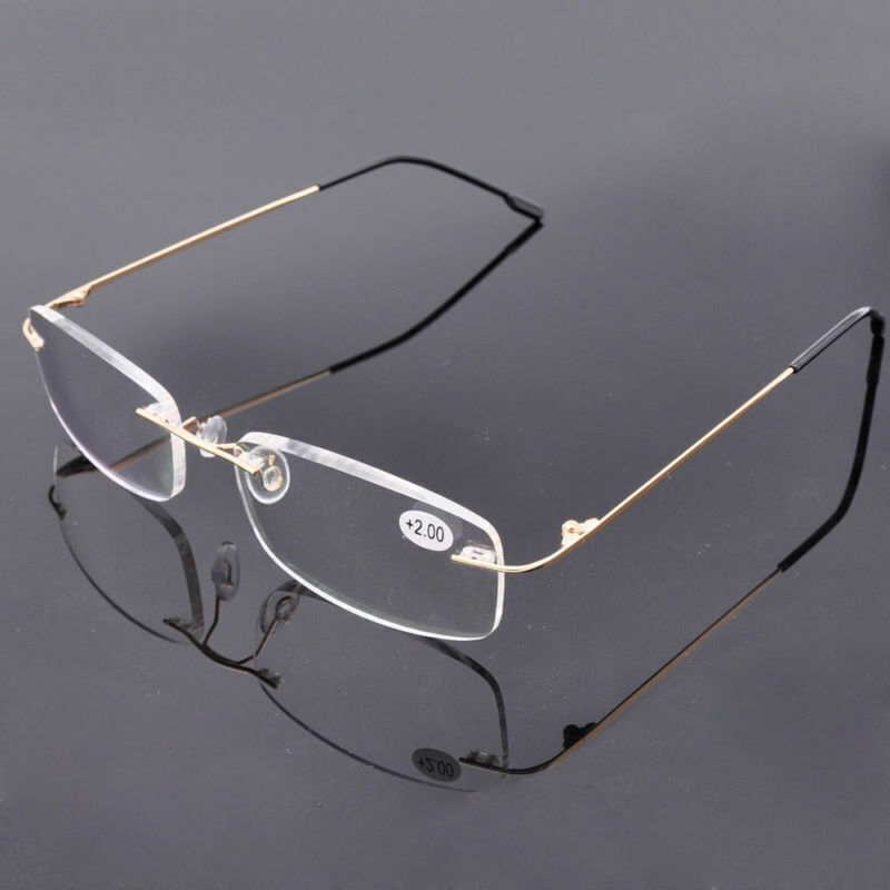 Lightweight Rimless Reading Glasses Titanium Readers Flexible Eyeglass +1.0-4.0 gallery