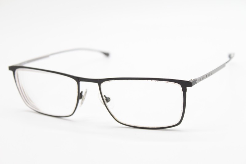 HUGO BOSS 0976 003 BLACK SILVER AUTHENTIC EYEGLASSES 57-17