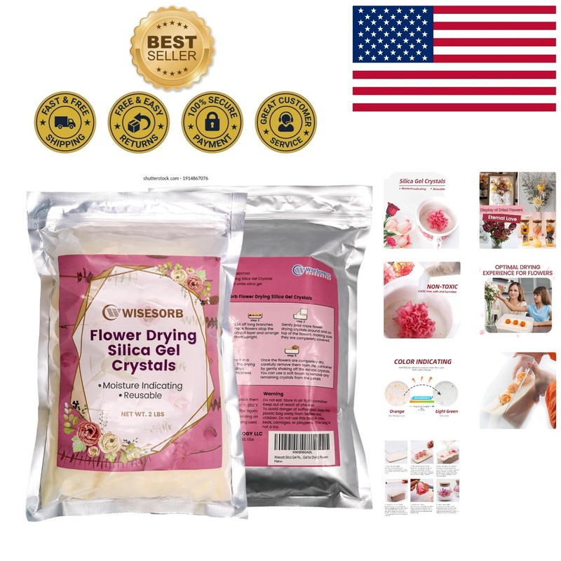 Efficient 2lbs Silica Gel Drying Crystals with Moisture Indicator for Flowers
