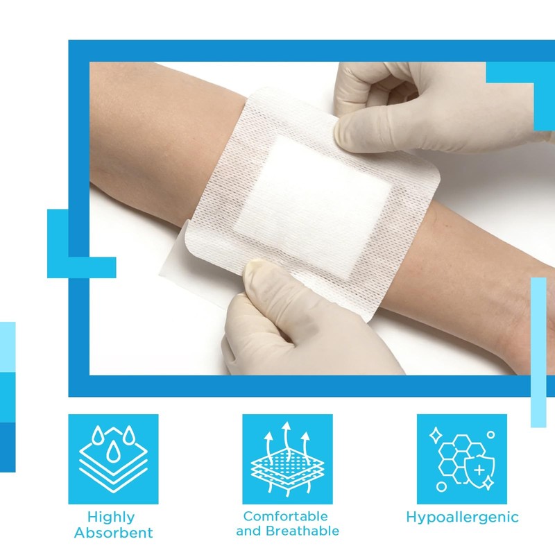 OK TAPE Bordered Gauze Island Dressing 4"x4",25 Count Wrapped Gauze Pads,Non-... gallery