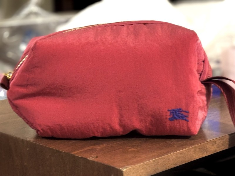 Red Zippered Makeup Bag Cosmetic Pouch with Wrist Strap Zip Closure gallery