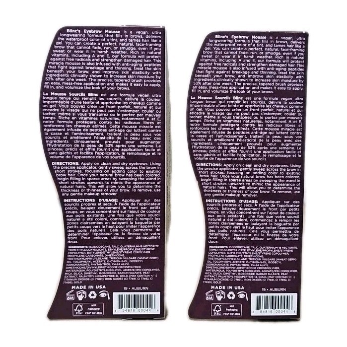 2 × Blinc Eyebrow Mousse Auburn 0.158 fl oz - New gallery
