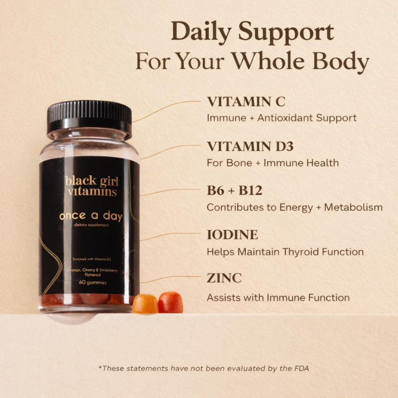 Black Girl Vitamins Once a Day Gummies - Multivitamin for Women 60Ct (Pack of 2) gallery