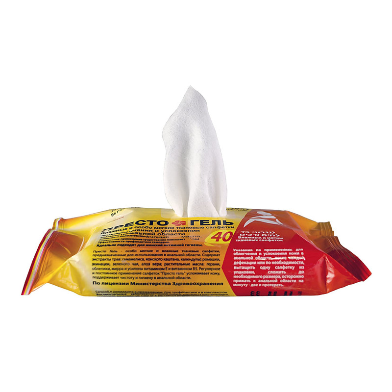 PRESTO GEL Natural Hemorrhoids Treatment, Hemorrhoid Soft & Moist Cloth Wipes