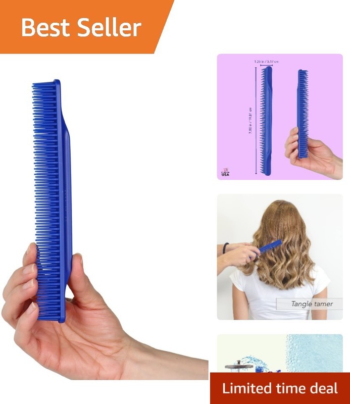 Versatile Royal Blue Detangling Comb – Perfect Tool for Curly Hair Styling