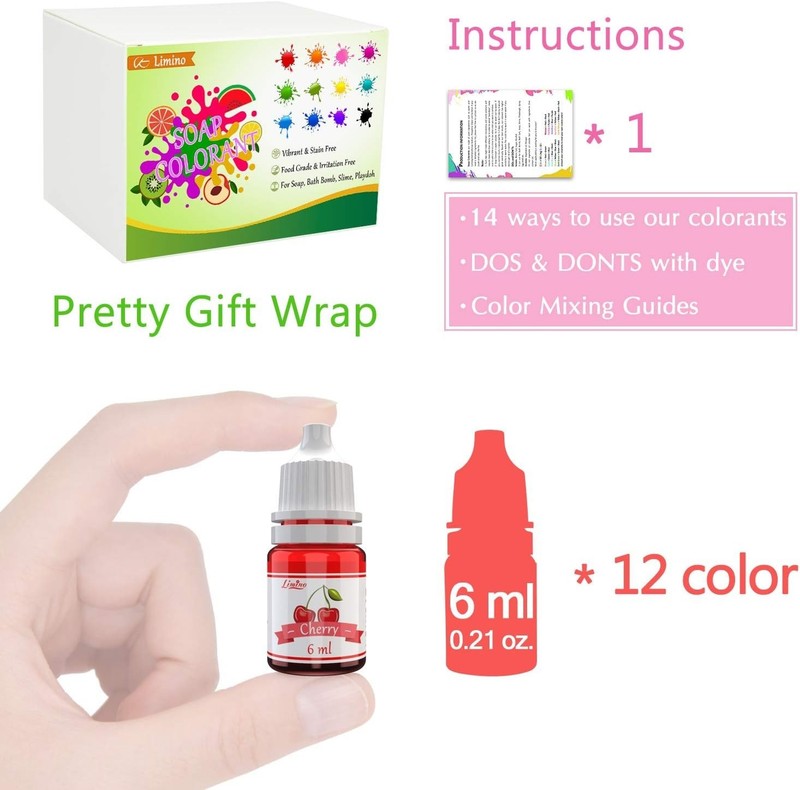 Skin Safe Food Grade 12 Color Liquid Soap Colorants for DIY Projects gallery