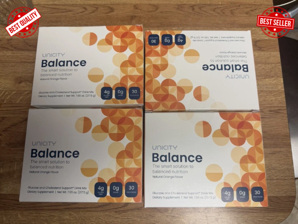 Unicity Balance Powder Drink Mix 4 boxes of 30 packets-USA