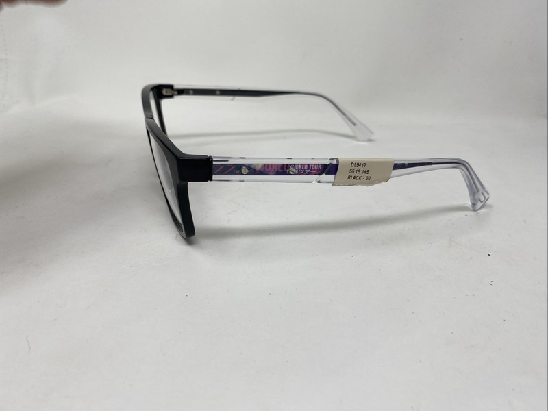 DIESEL DL 5417 005 55-18-145 BLACK CLEAR PINK PURPLE EYEGLASSES HN15 gallery