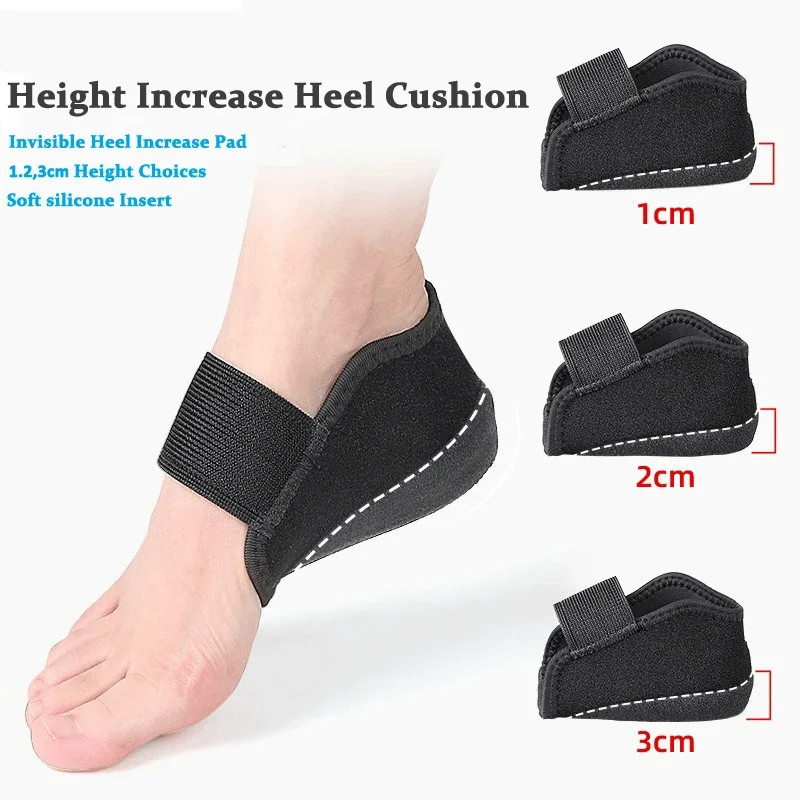 1-3Cm Invisible Height Increase Silicone Socks Gel Heel Pad Orthopedic Arch Supp gallery