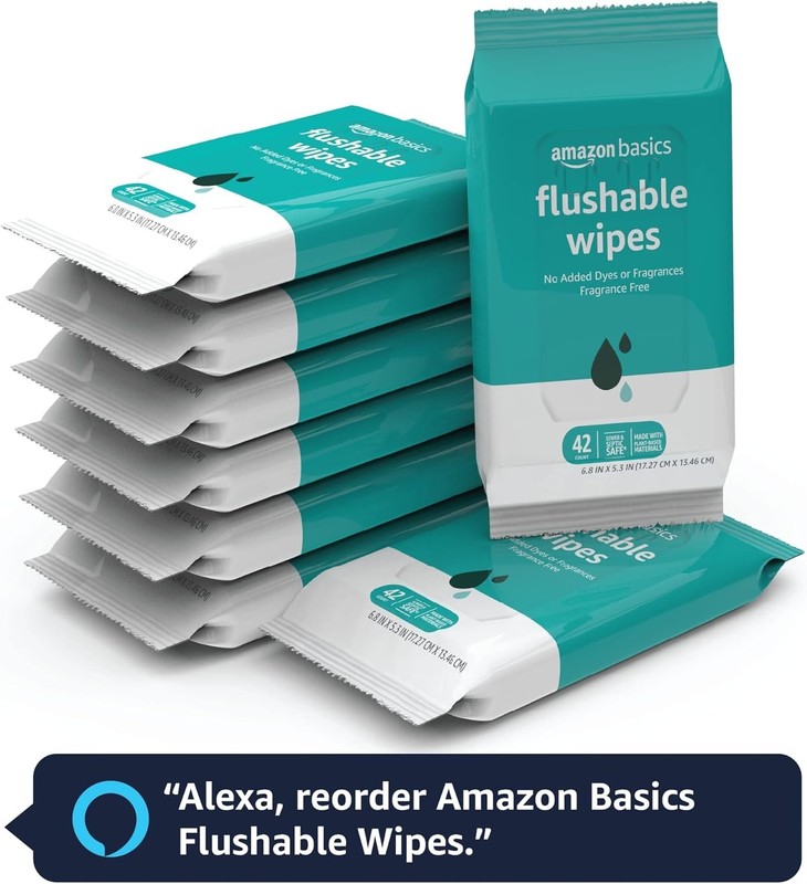 Flushable Adult Toilet Wipes - Fragrance-Free & Eco-Friendly, 336 Total Wipes gallery
