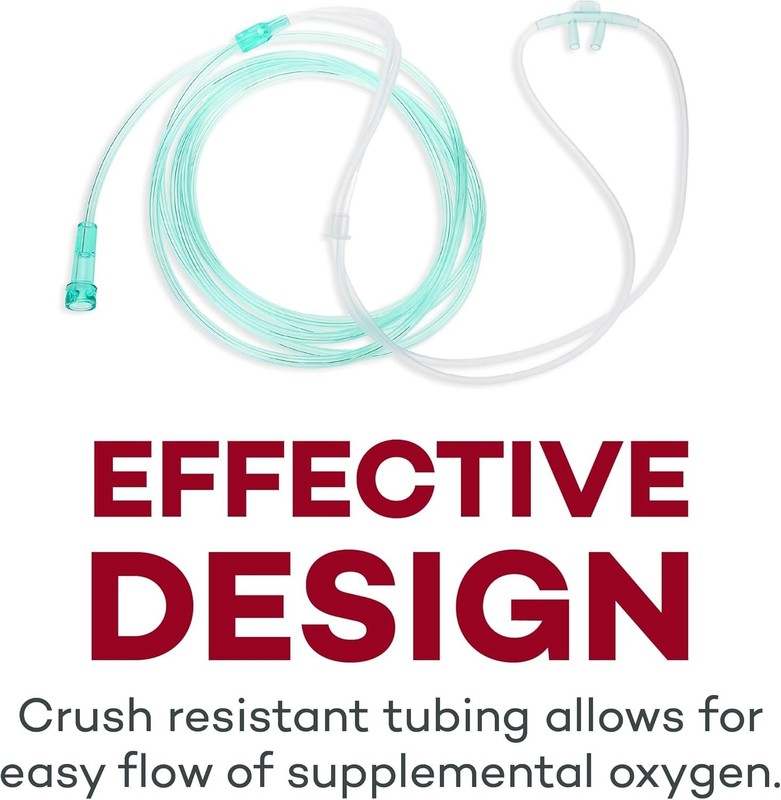 Kink Resistant 7ft Adult Nasal Cannula - Lightweight & Highly Visible, 5 Count gallery