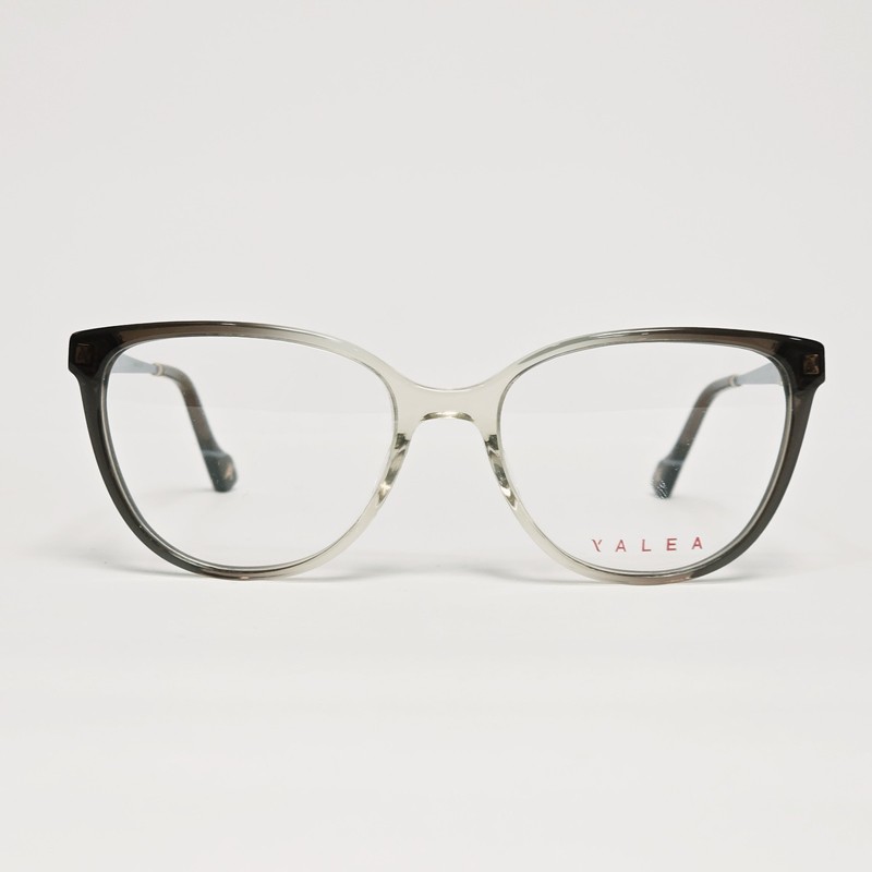 YALEA Clara VYA072 Women’s Glasses in Chocolate / Clear Sand w/ Blue | 53mm
