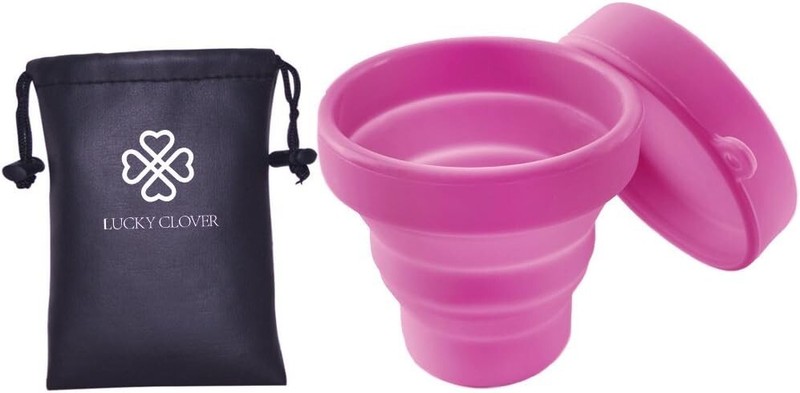 Collapsible Silicone Foldable Sterilizing Cup Set – Eco-Friendly Diva Cup – PINK